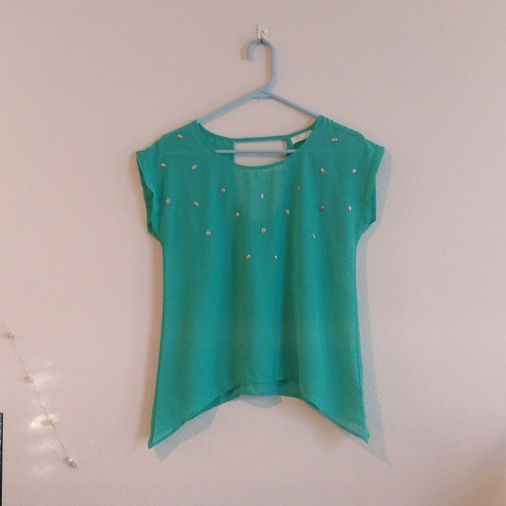 Teal Studded Blouse 2 for $7